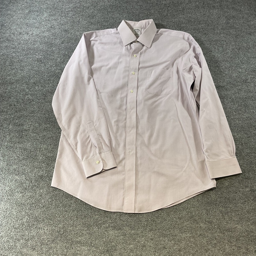 Brooks Brothers Regent Dress Shirt Mens 16-34 Purple Micro Check Supima Cotton